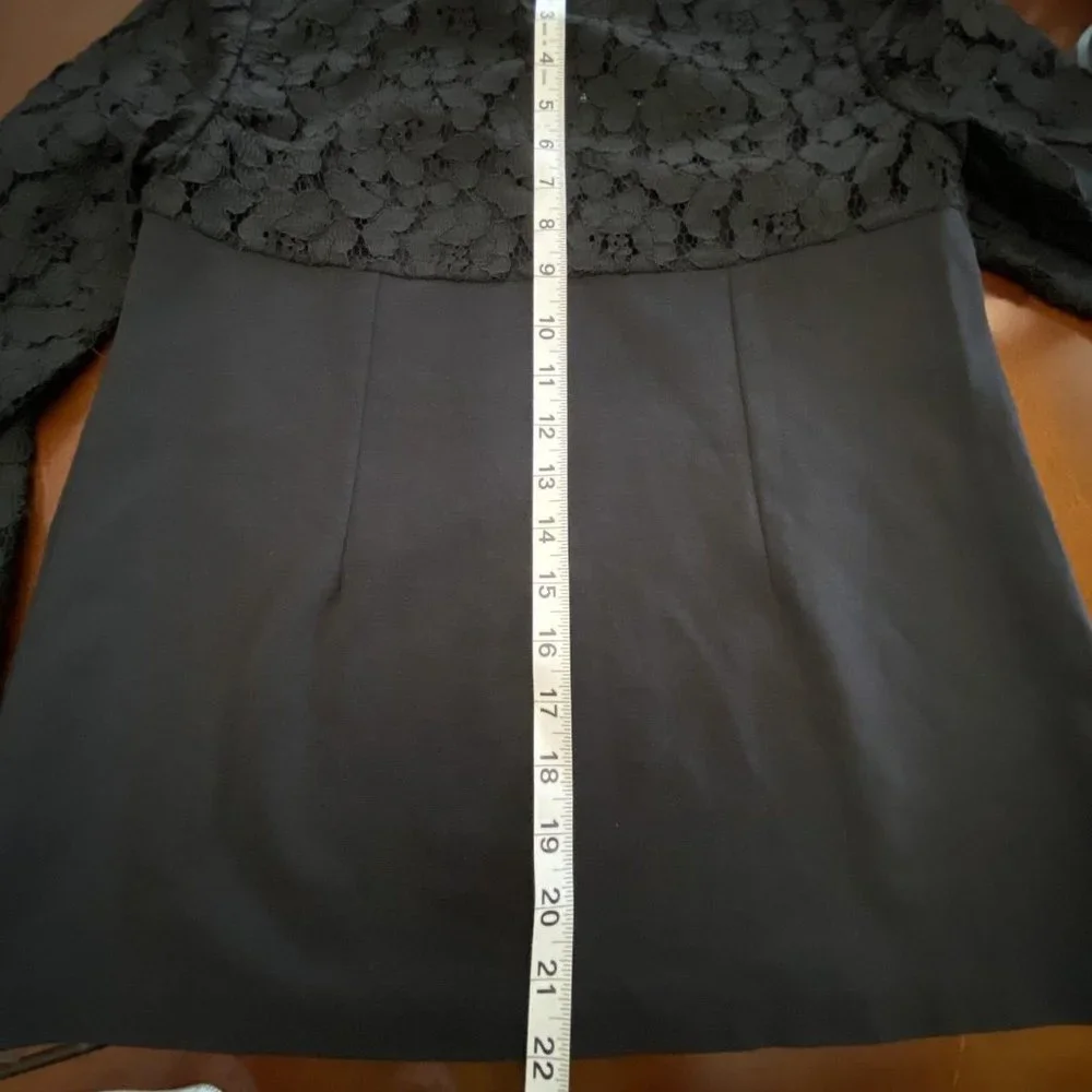 Boden Black Partial Lace Top Long Sleeve Blouse 6 - Picture 5 of 7